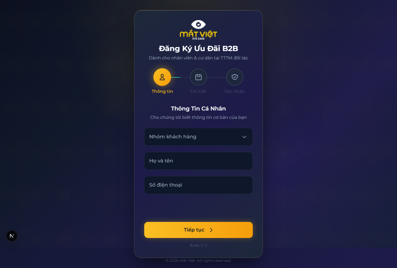 Mat Viet B2B Voucher Portal screenshot