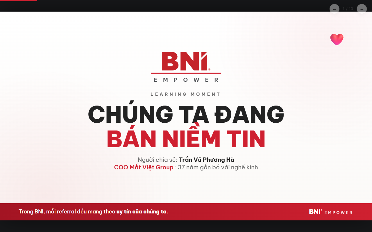 Bán Niềm Tin — "Hàng Thật Giá Trị Thật" Web Slide Deck screenshot